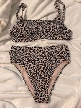 Xhilaration Leopard High-Waist Bikini Set m/d/dd